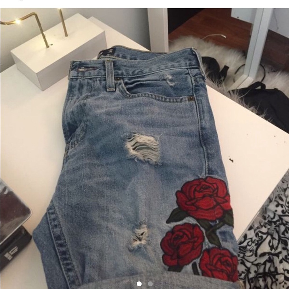 Hollister Denim shorts with rose patch